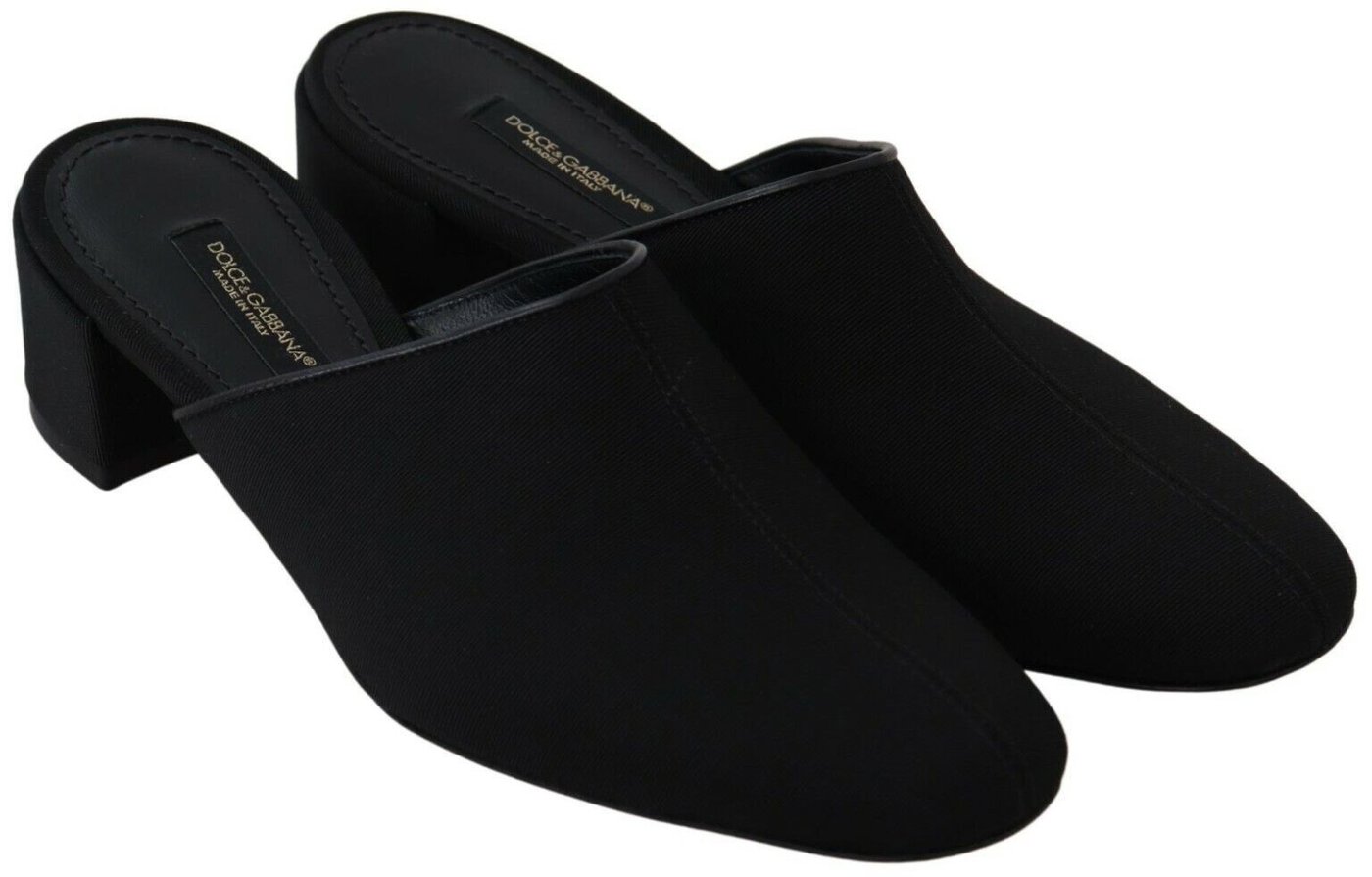 Dolce & Gabbana Black Grosgrain Slides Sandals Women Shoes