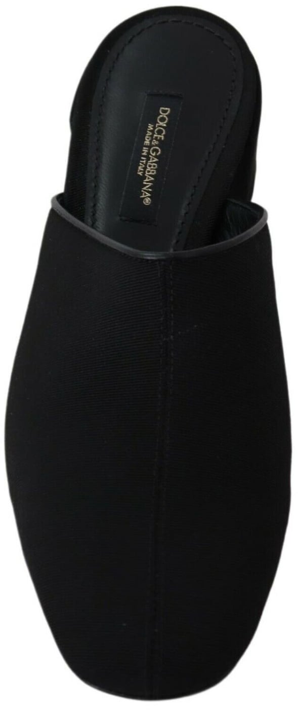 Dolce & Gabbana Black Grosgrain Slides Sandals Women Shoes