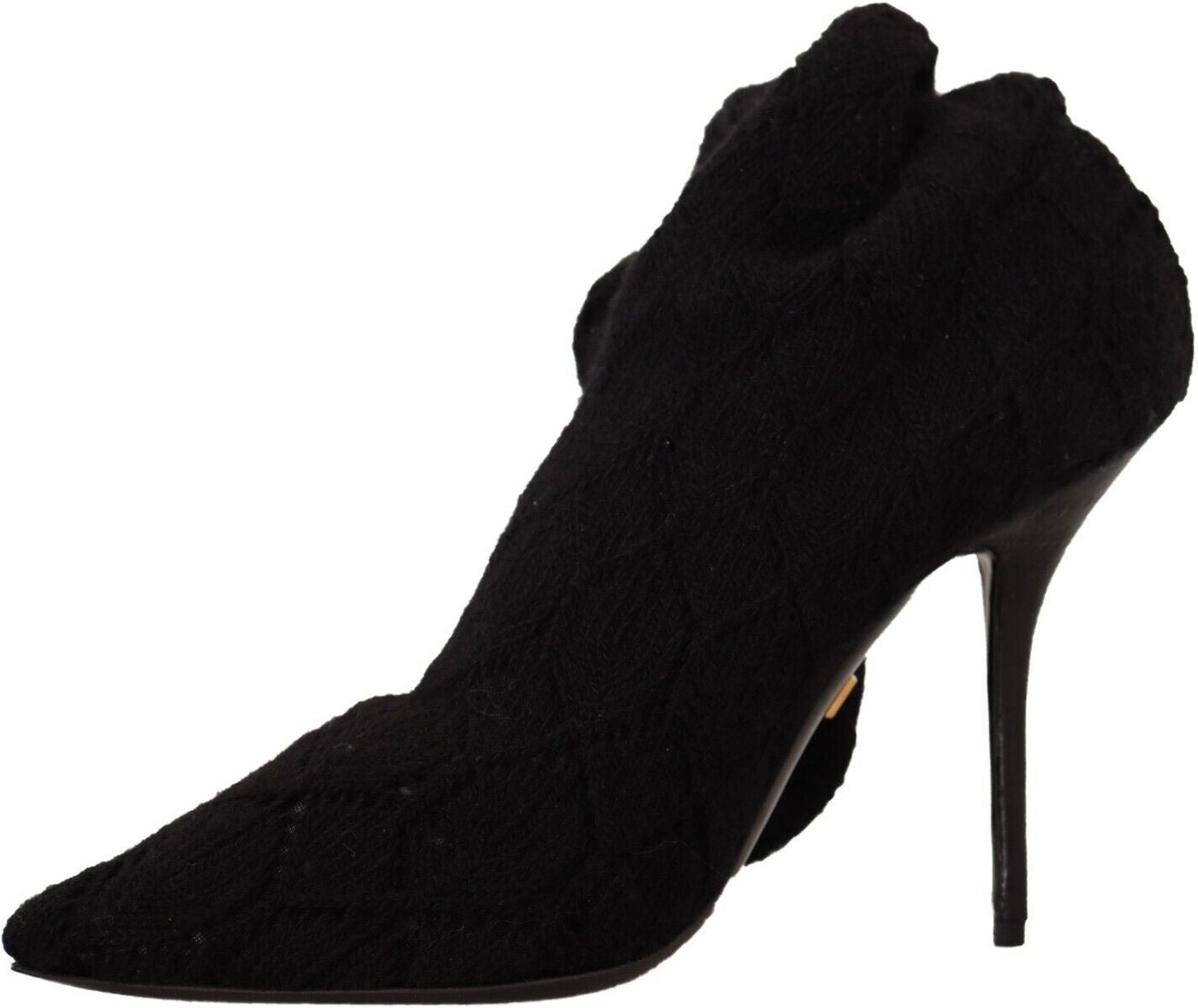 Dolce & Gabbana Black Stretch Socks Knee High Booties Shoes