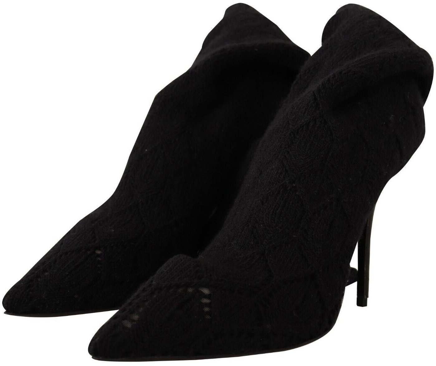 Dolce & Gabbana Black Stretch Socks Knee High Booties Shoes