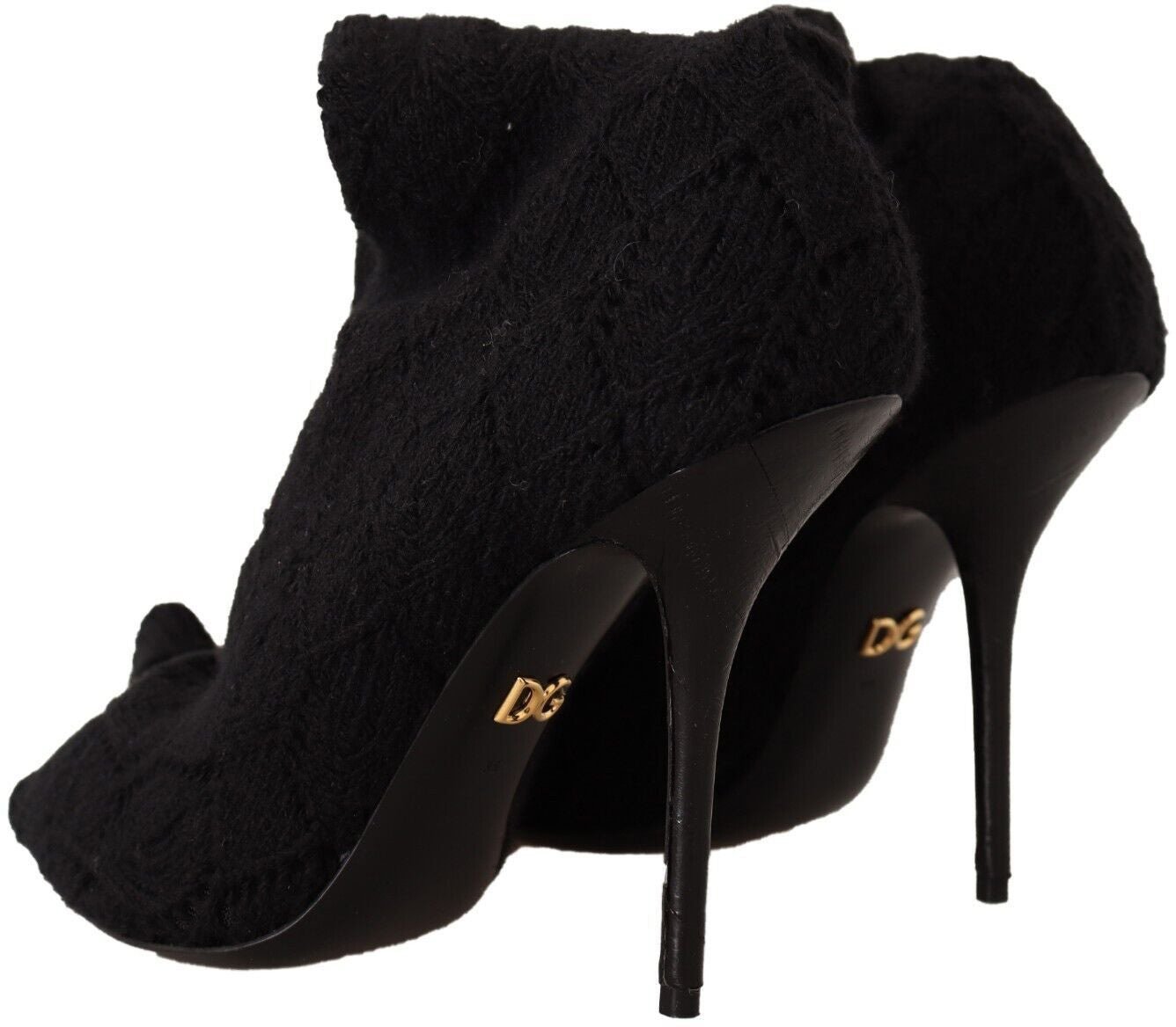 Dolce & Gabbana Black Stretch Socks Knee High Booties Shoes