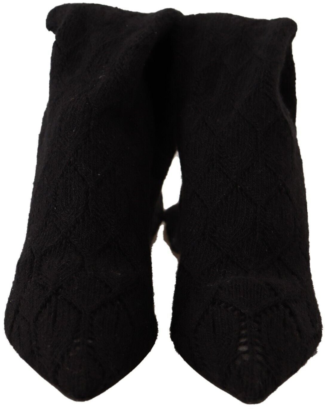 Dolce & Gabbana Black Stretch Socks Knee High Booties Shoes