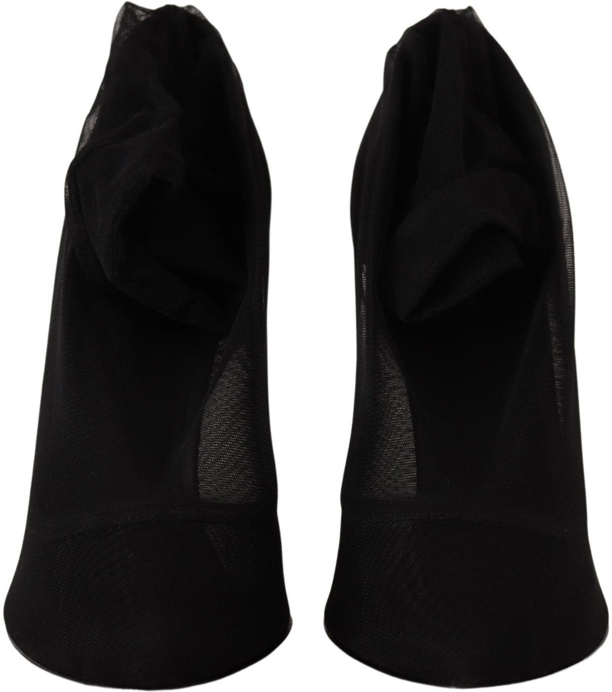 Dolce & Gabbana Black Tulle Stretch Boots Pumps Shoes