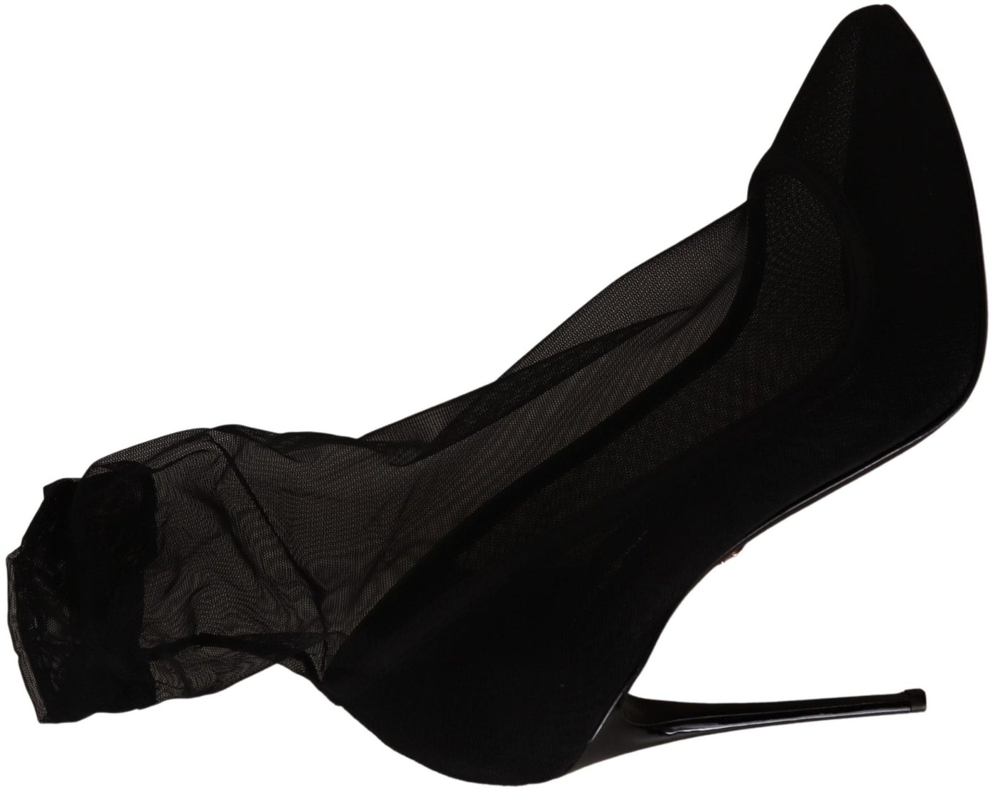 Dolce & Gabbana Black Tulle Stretch Boots Pumps Shoes