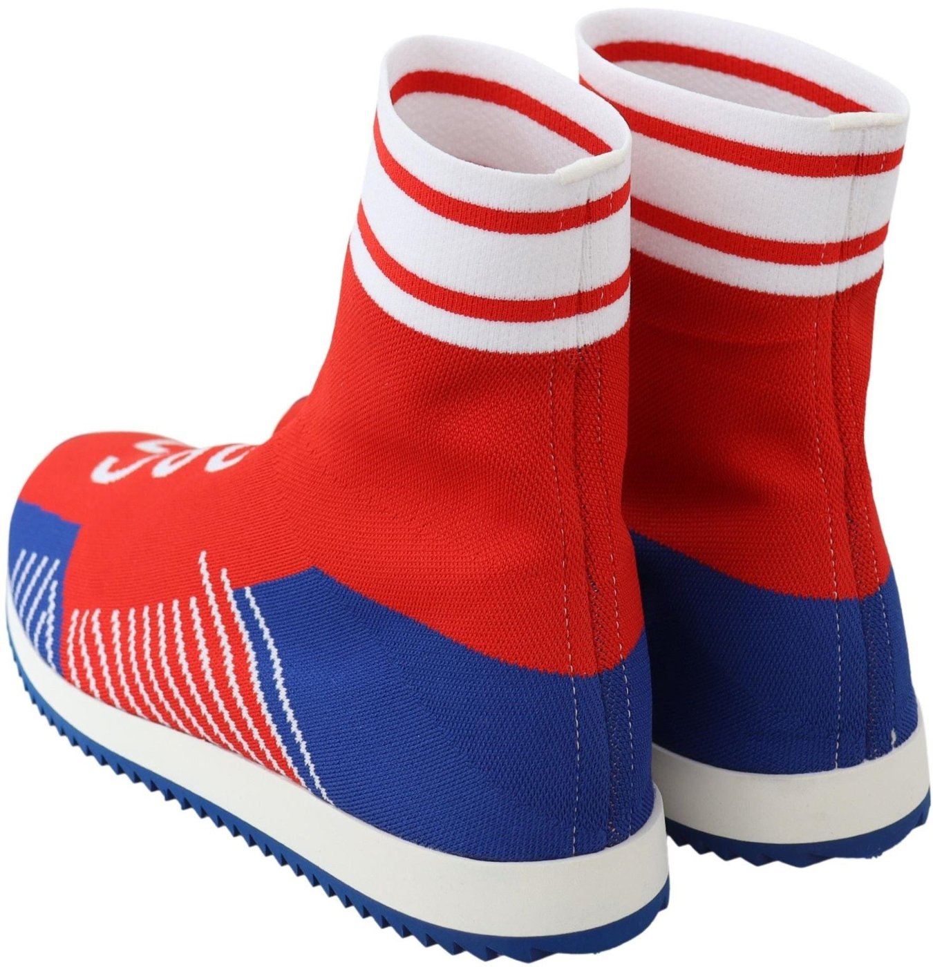 Dolce & Gabbana Blue Red Sorrento Logo Sneakers Socks Shoes