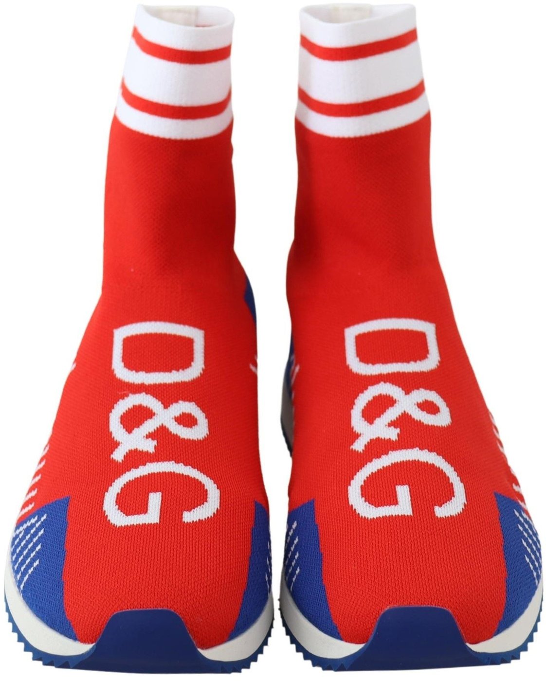 Dolce & Gabbana Blue Red Sorrento Logo Sneakers Socks Shoes