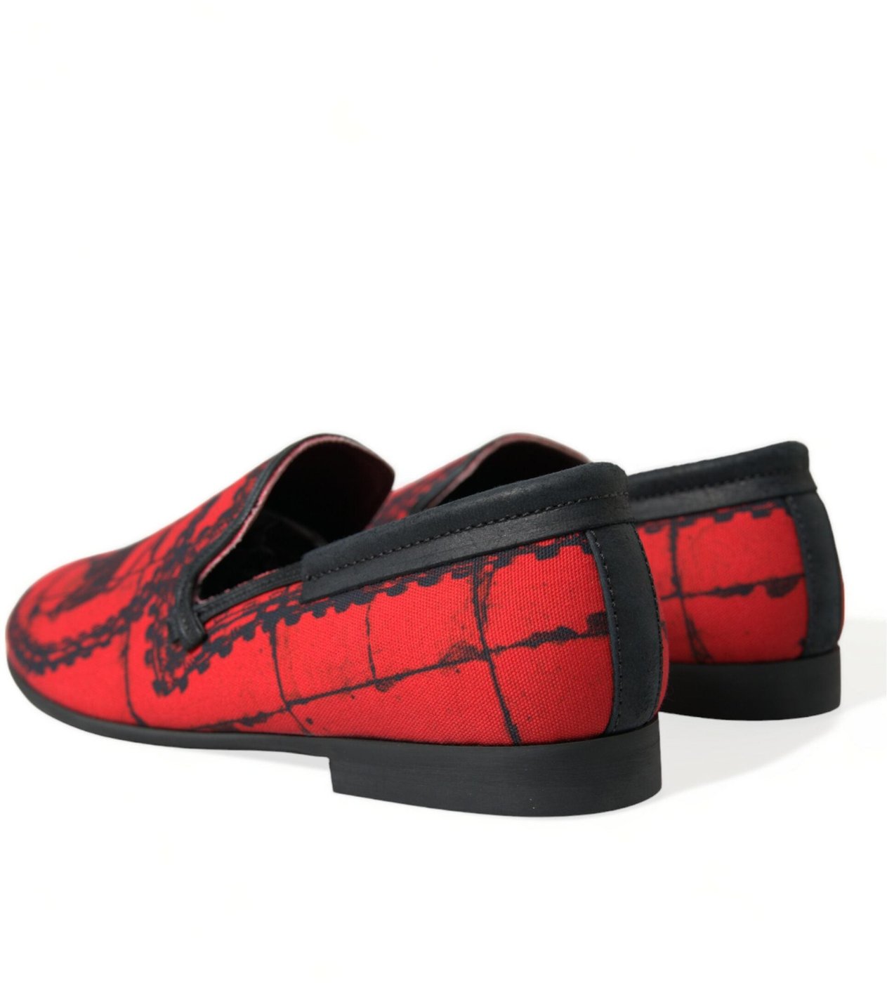 Dolce & Gabbana Red Black Torero Loafers Slippers Men Shoes