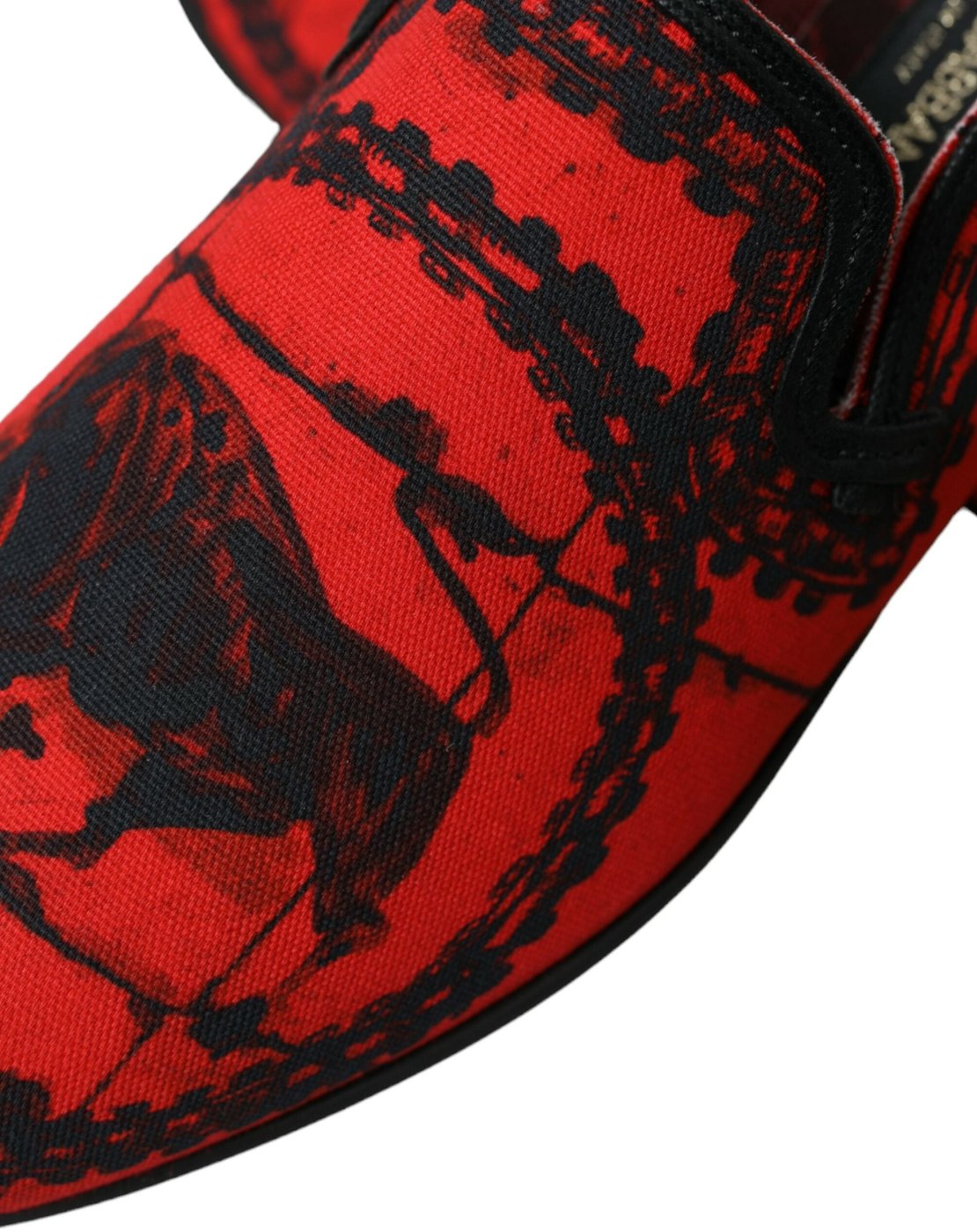 Dolce & Gabbana Red Black Torero Loafers Slippers Men Shoes