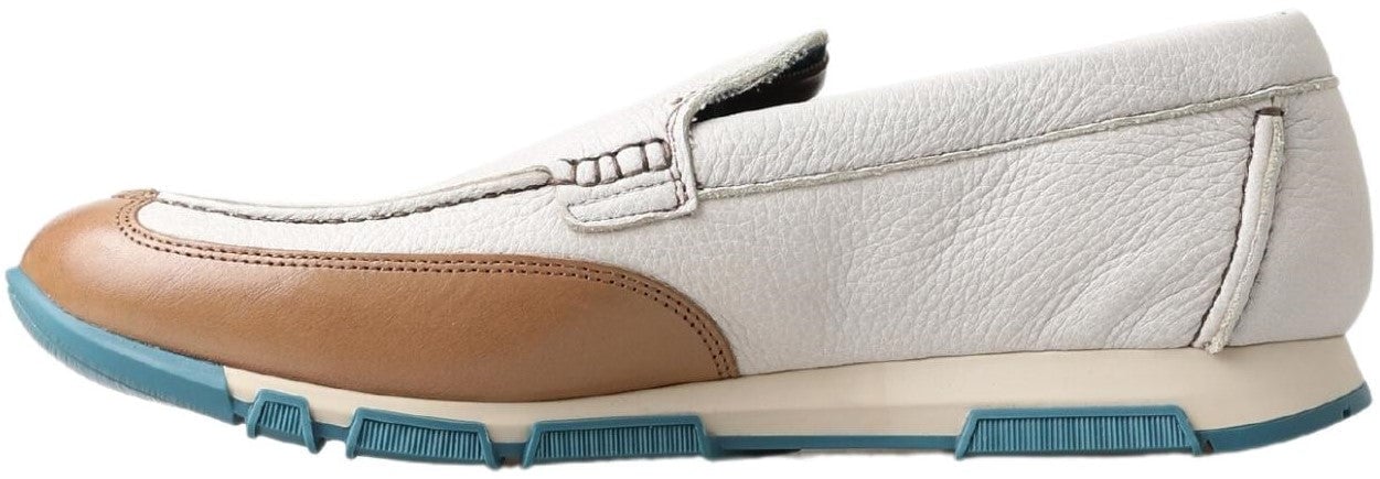Dolce & Gabbana White Leather Loafers Moccasins Shoes