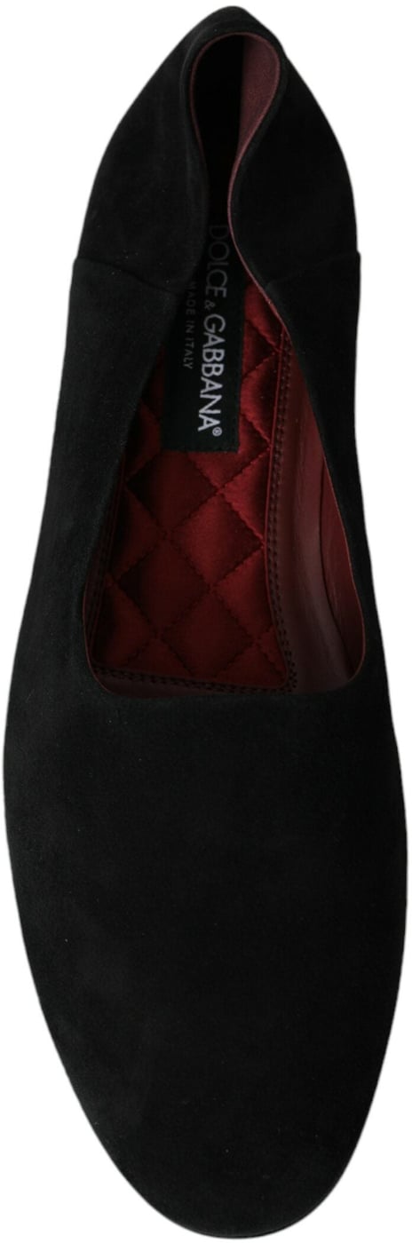 Dolce & Gabbana Black Suede Loafers Formal Dress Slip On Shoes