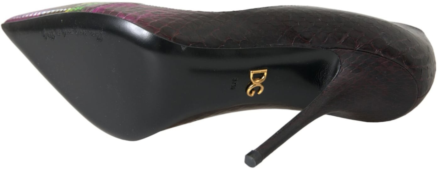 Dolce & Gabbana Multicolor Exotic Leather Heels Pumps Shoes