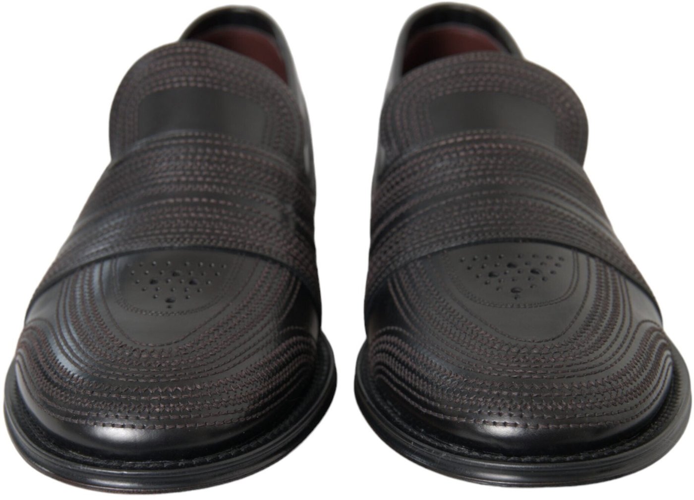 Dolce & Gabbana Black Brown Leather Loafer Men Dress Shoes