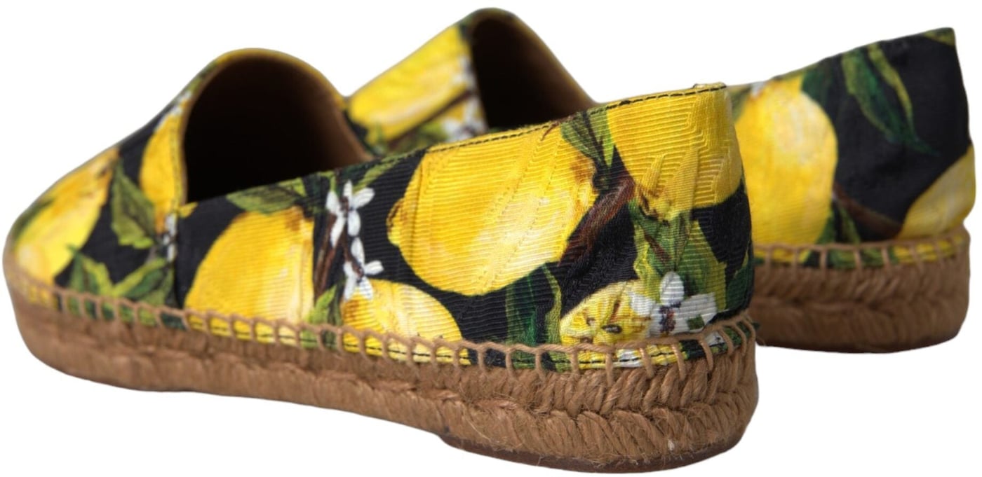 Dolce & Gabbana Multicolor Lemon Slip On Espadrilles Shoes