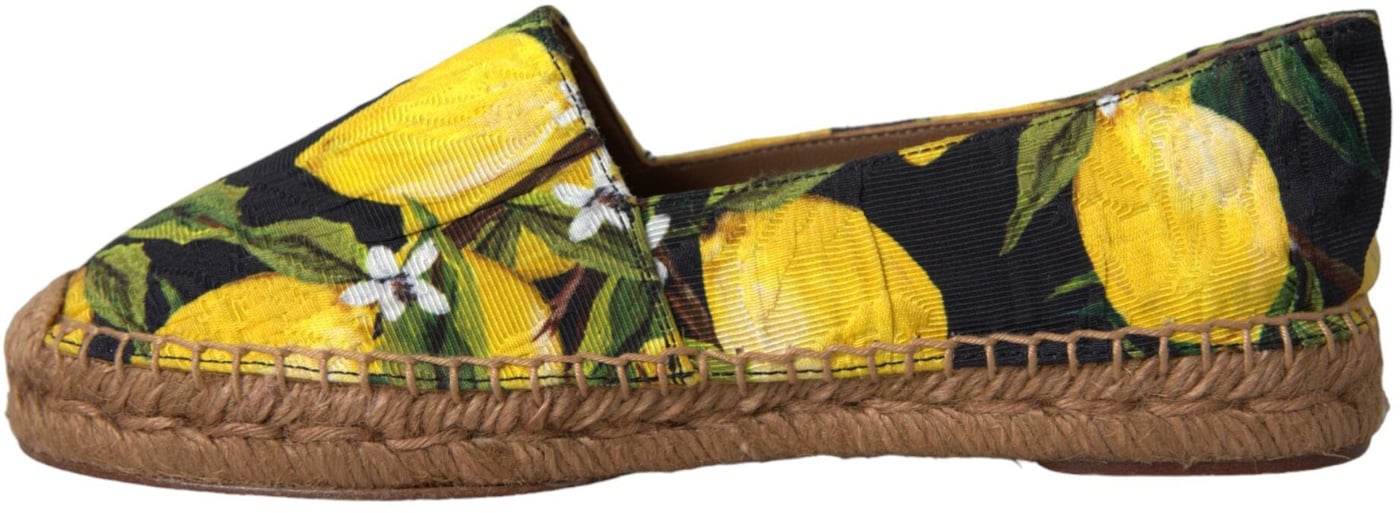 Dolce & Gabbana Multicolor Lemon Slip On Espadrilles Shoes
