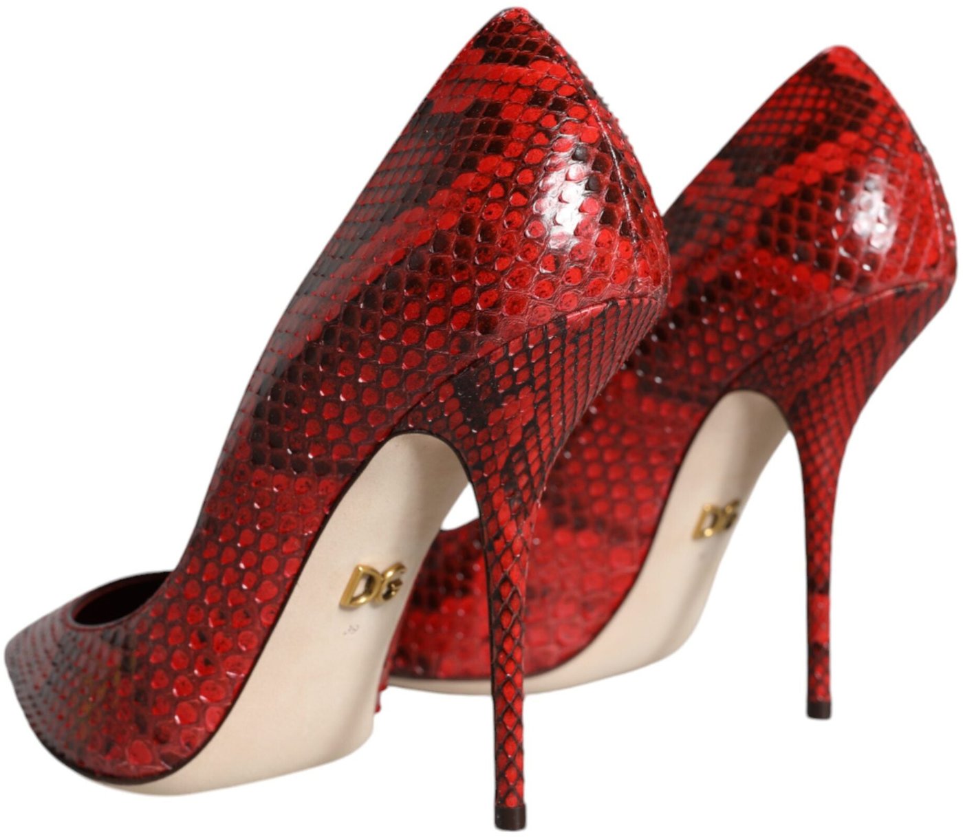 Dolce & Gabbana Red Leather Stiletto High Heels Pumps Shoes