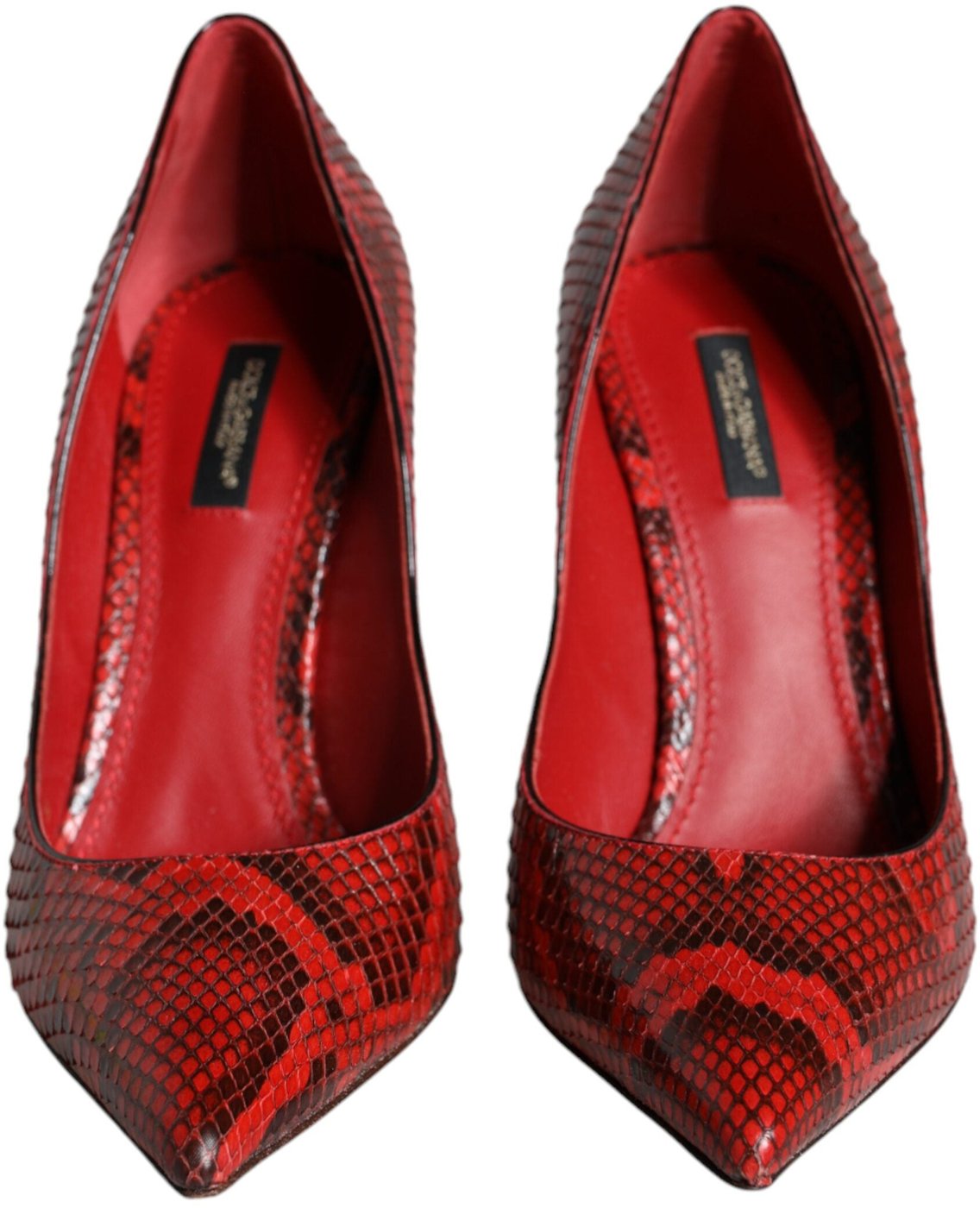 Dolce & Gabbana Red Leather Stiletto High Heels Pumps Shoes