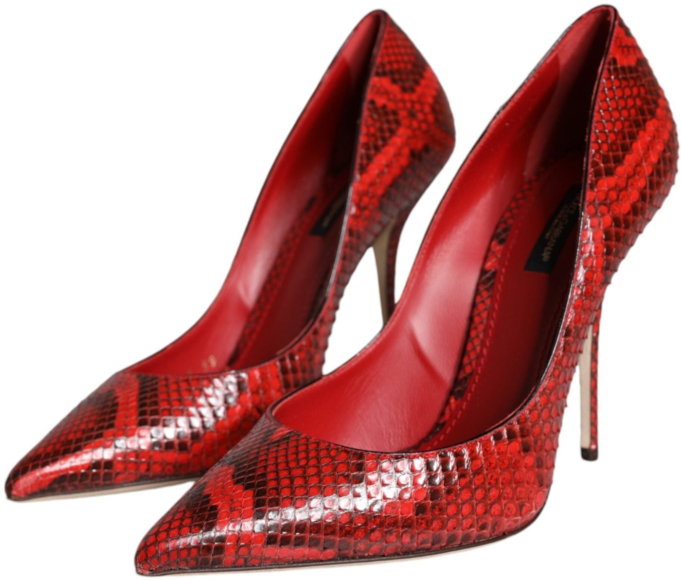 Dolce & Gabbana Red Leather Stiletto High Heels Pumps Shoes
