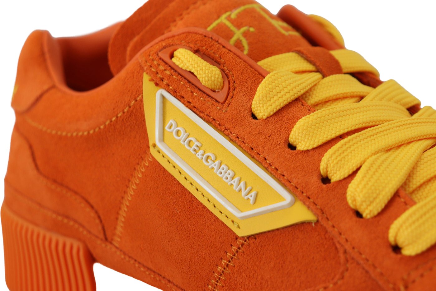 Dolce & Gabbana Orange Leather P.j. Tucker Sneakers Shoes