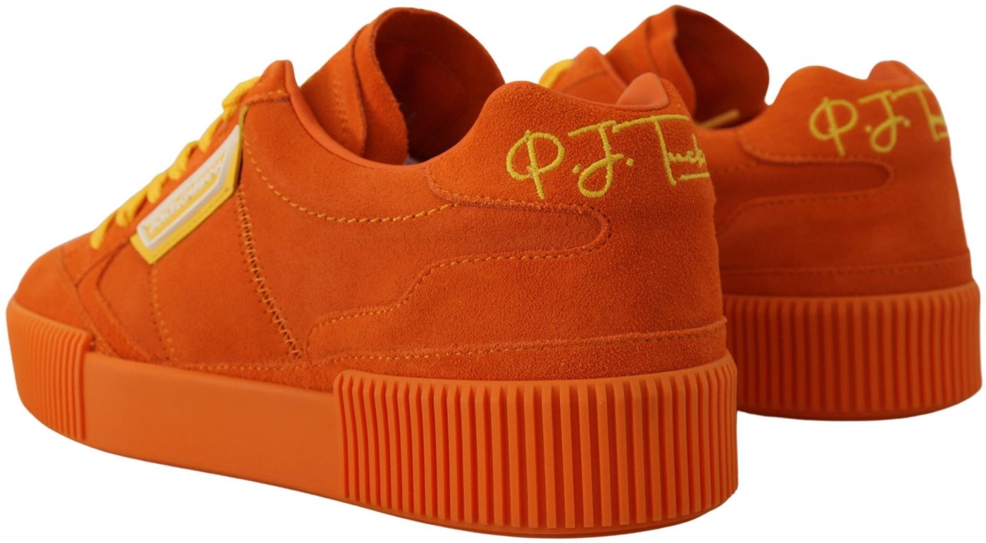 Dolce & Gabbana Orange Leather P.j. Tucker Sneakers Shoes