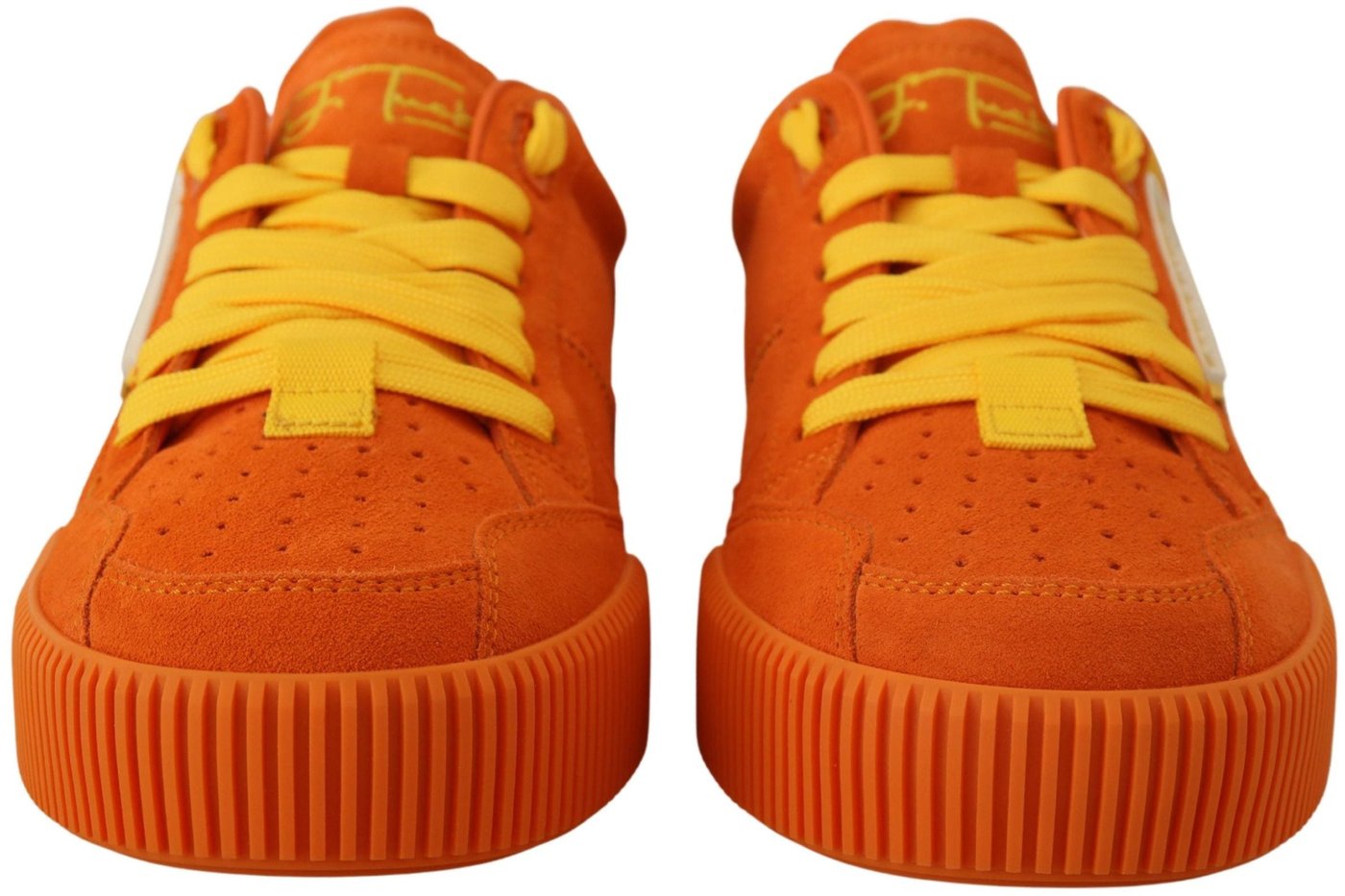 Dolce & Gabbana Orange Leather P.j. Tucker Sneakers Shoes