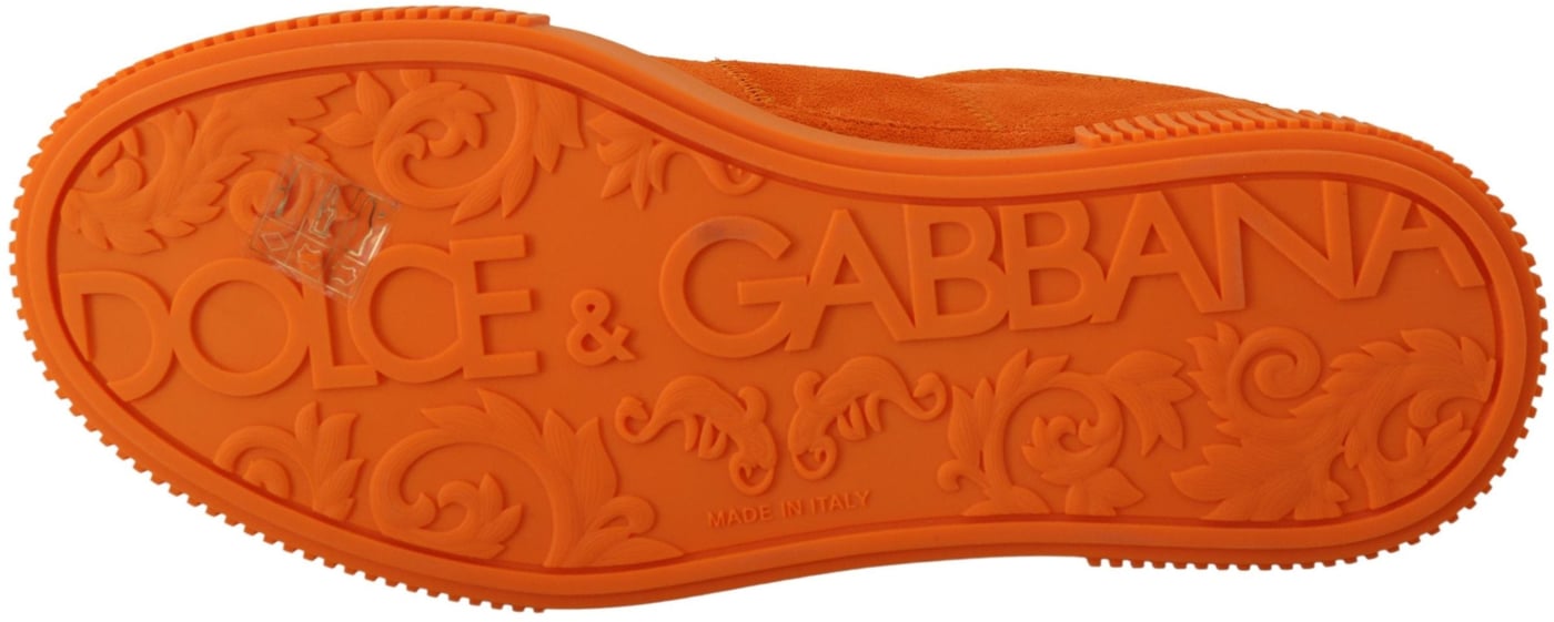 Dolce & Gabbana Orange Leather P.j. Tucker Sneakers Shoes