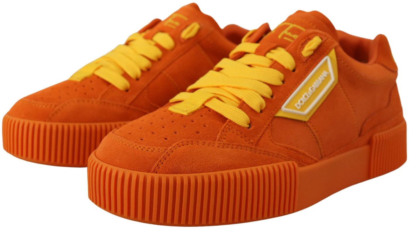 Dolce & Gabbana Orange Leather P.j. Tucker Sneakers Shoes