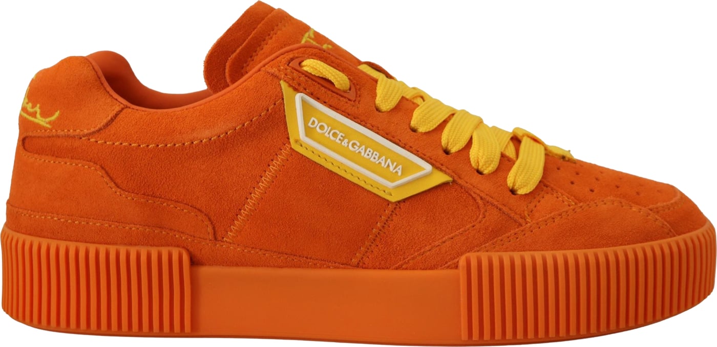 Dolce & Gabbana Orange Leather P.j. Tucker Sneakers Shoes