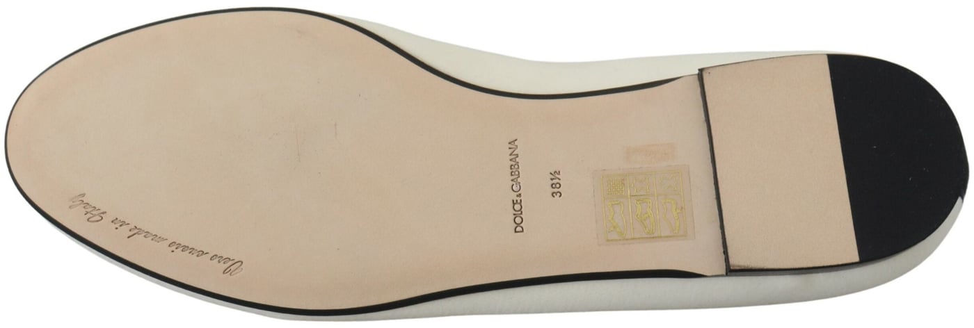 Dolce & Gabbana White Velvet Slip Ons Loafers Flats Shoes