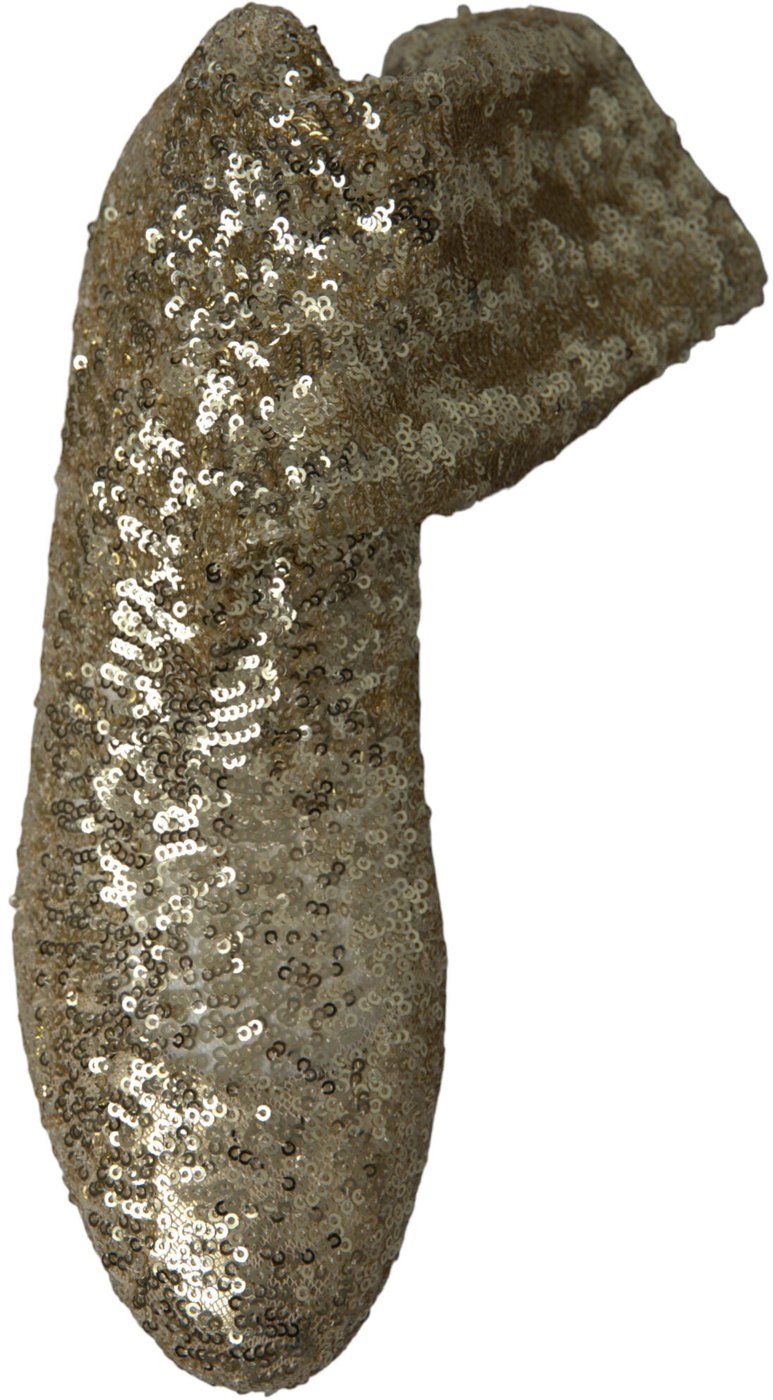 Dolce & Gabbana Gold Sequined Short Boots Stretch Shoes