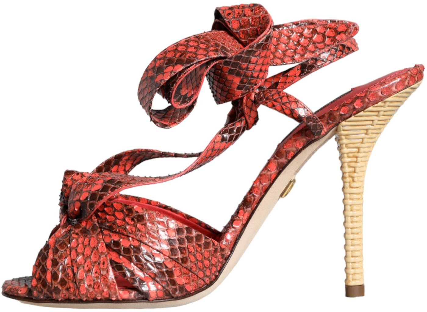 Dolce & Gabbana Coral Exotic Leather Heels Sandals Shoes