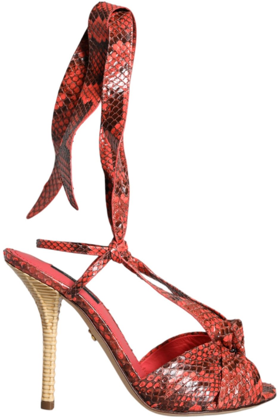 Dolce & Gabbana Coral Exotic Leather Heels Sandals Shoes