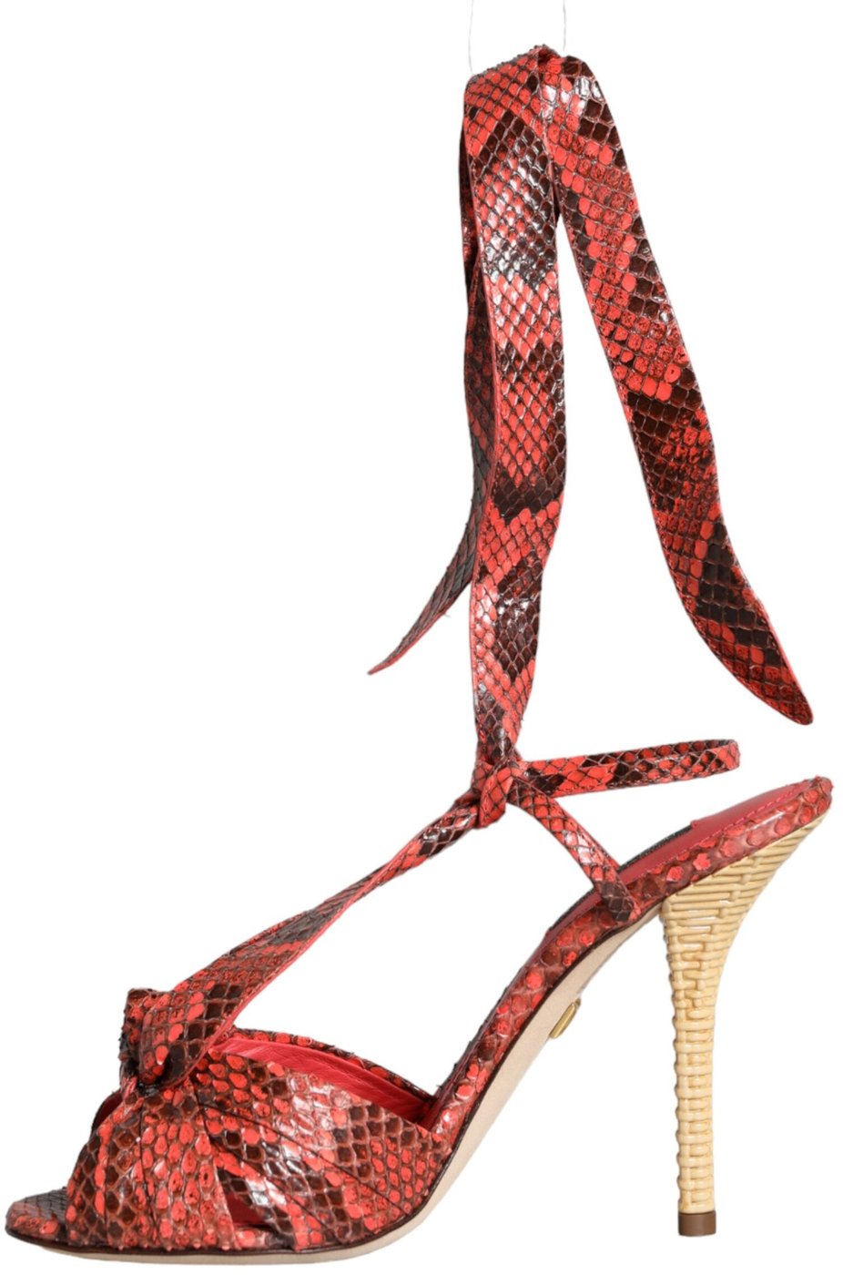 Dolce & Gabbana Coral Exotic Leather Heels Sandals Shoes