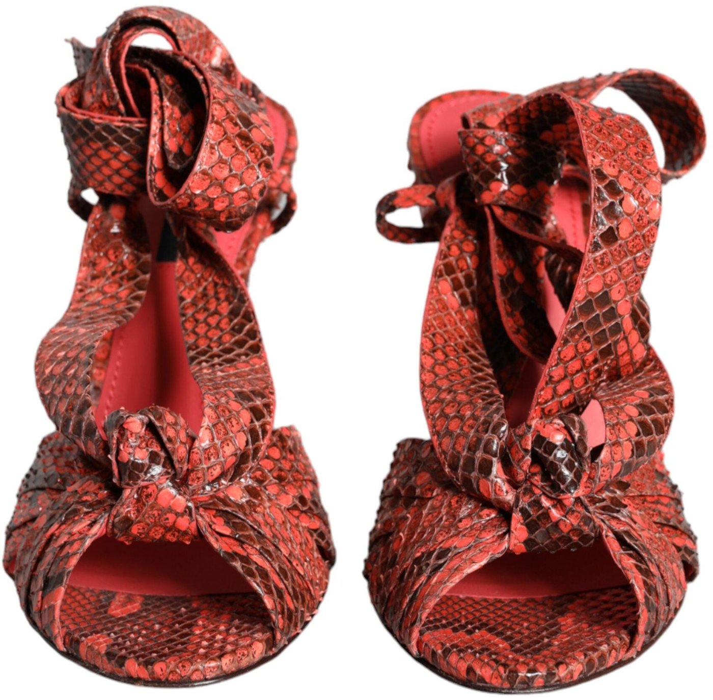 Dolce & Gabbana Coral Exotic Leather Heels Sandals Shoes