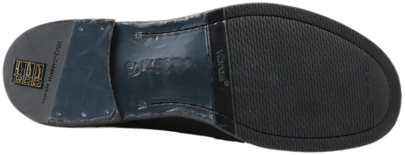Dolce & Gabbana Black Horse Leather Perugino Boots
