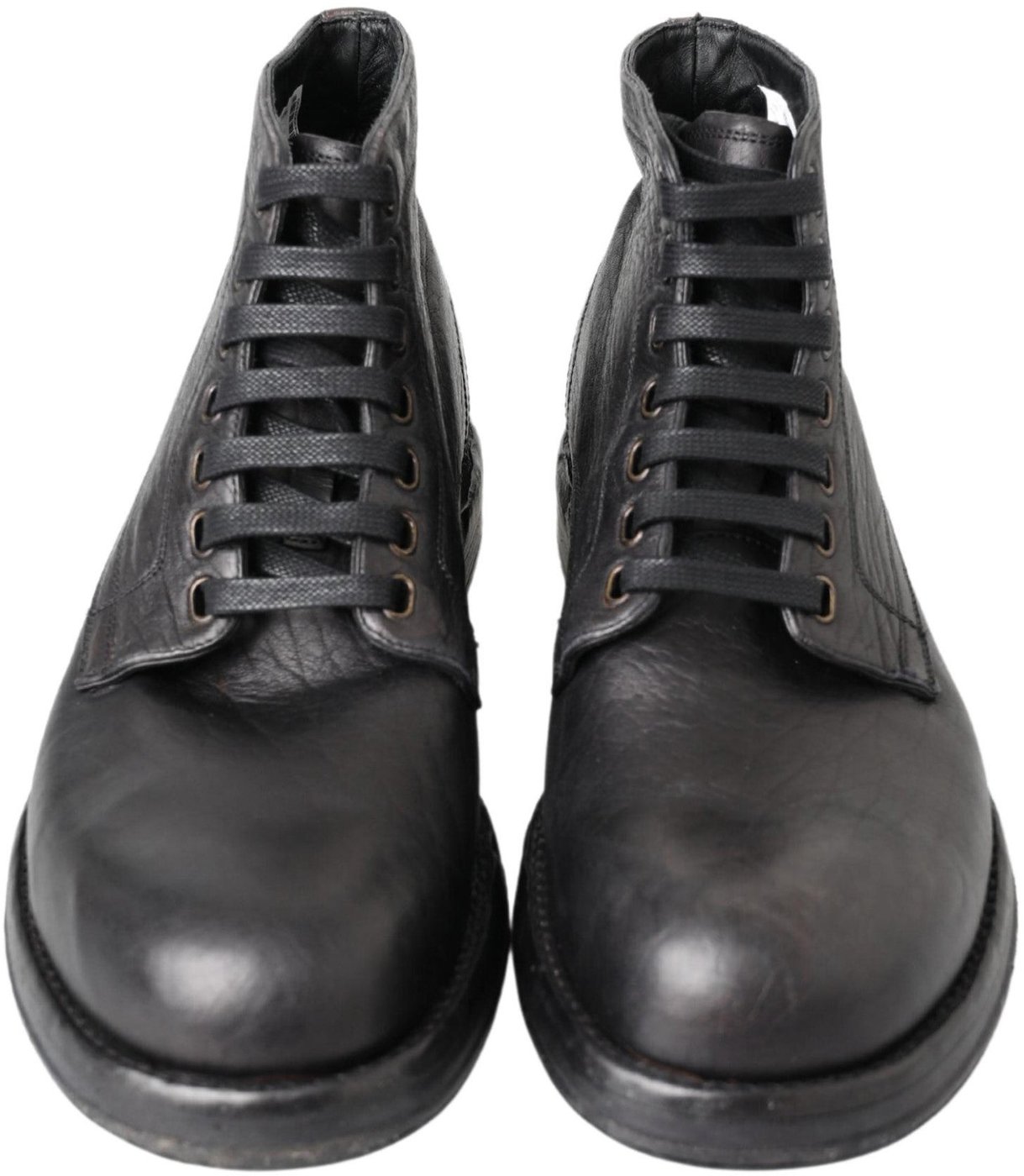 Dolce & Gabbana Black Horse Leather Perugino Boots