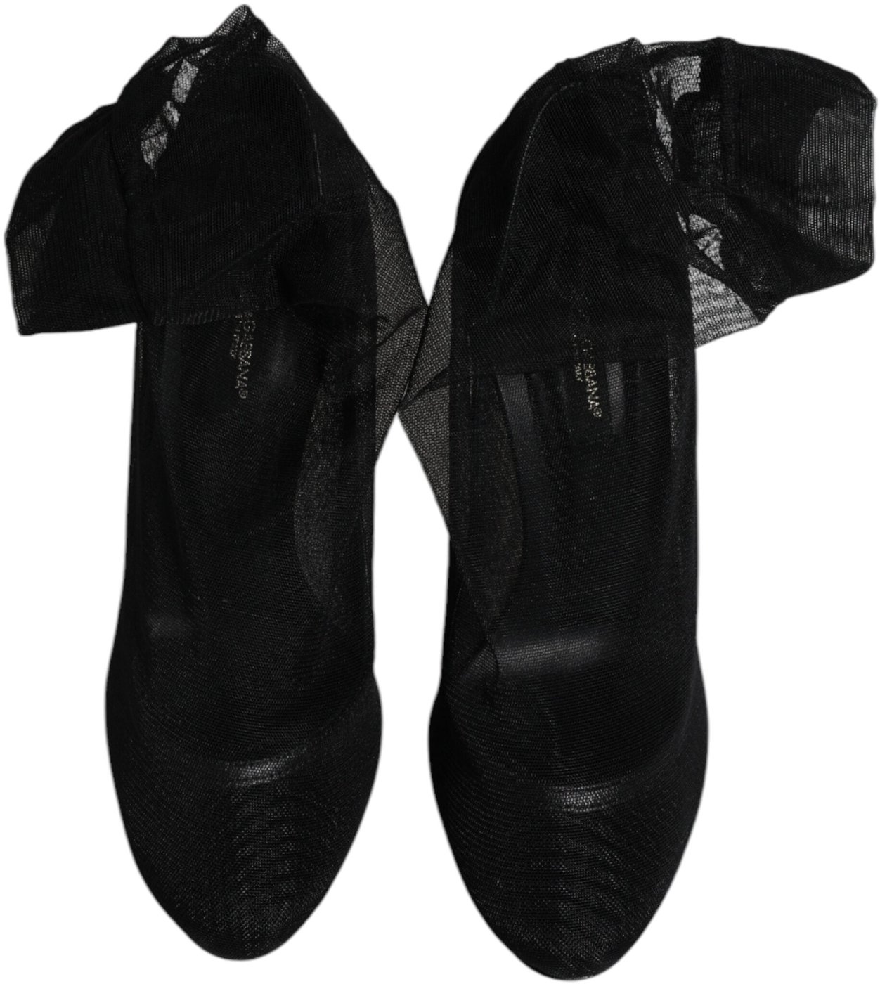 Dolce & Gabbana Black Nylon Mesh Sock Style Boots Shoes