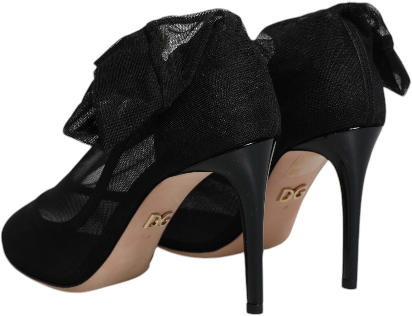 Dolce & Gabbana Black Nylon Mesh Sock Style Boots Shoes