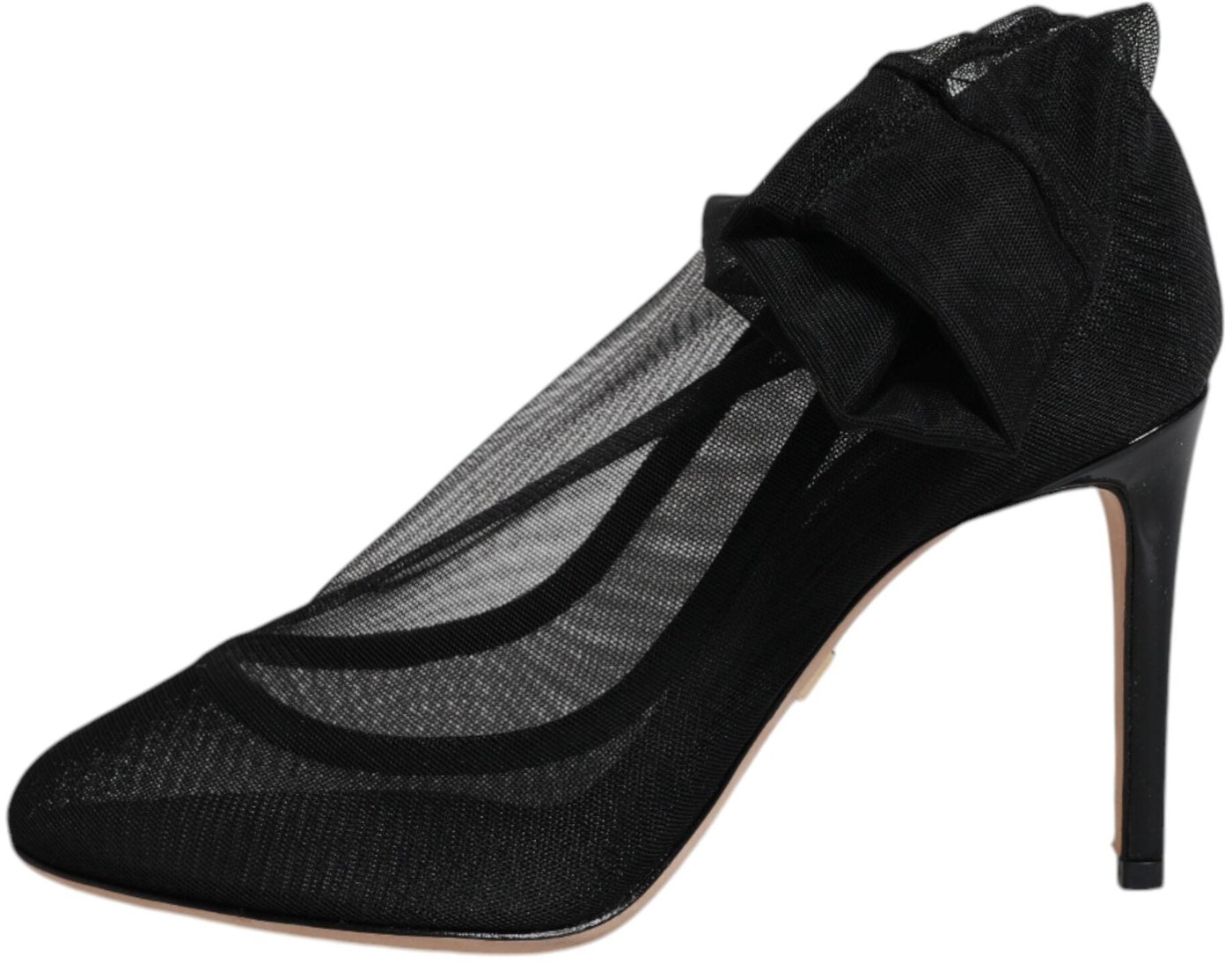 Dolce & Gabbana Black Nylon Mesh Sock Style Boots Shoes