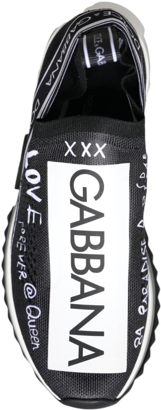 Dolce & Gabbana Black White Sorrento Low Top Sneakers Shoes