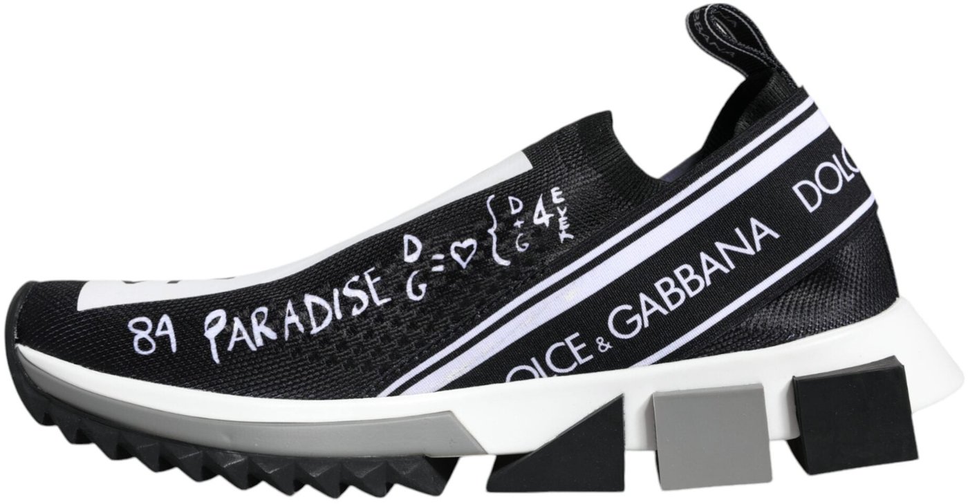 Dolce & Gabbana Black White Sorrento Low Top Sneakers Shoes