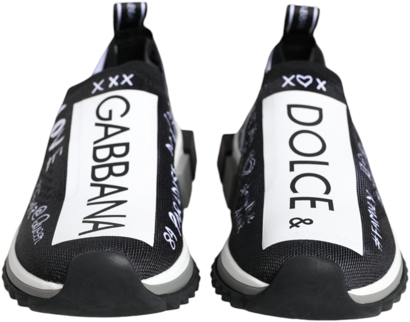 Dolce & Gabbana Black White Sorrento Low Top Sneakers Shoes