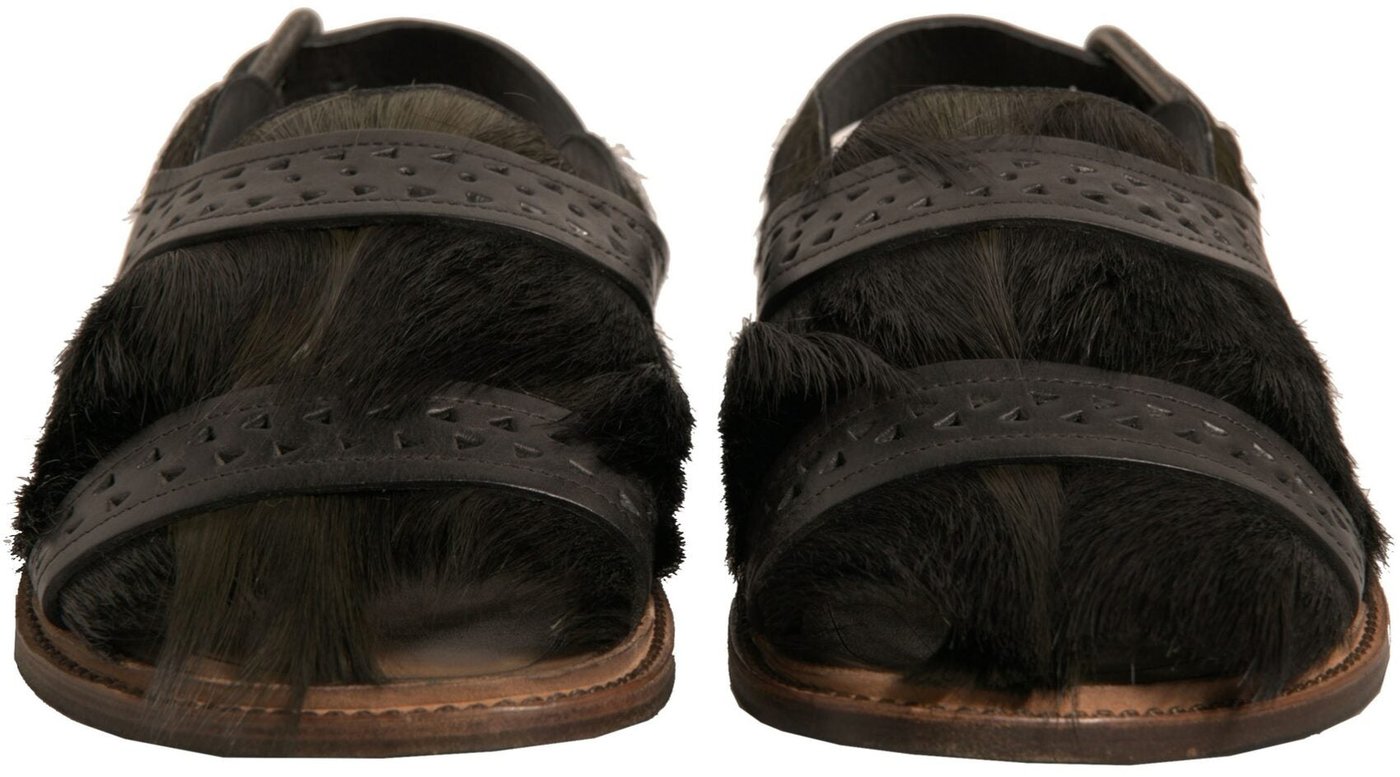 Dolce & Gabbana Green Gazelle Hair Leather Flats Sandals Shoes