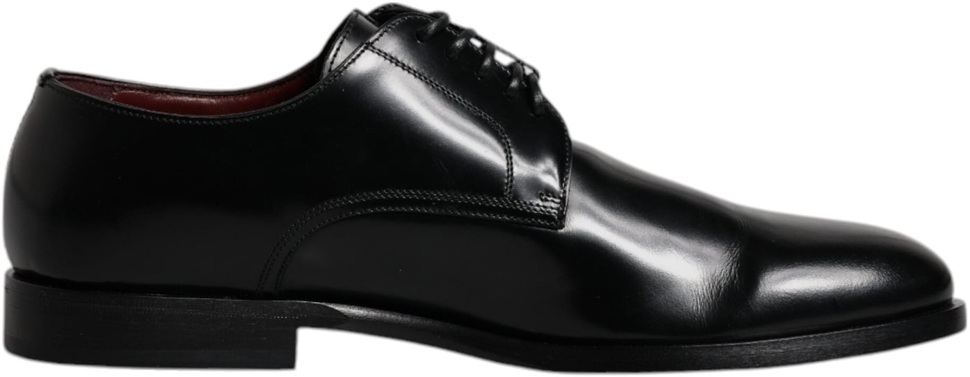 Dolce & Gabbana Black Calfskin Leather Derby Lace Up Formal Dress Shoes