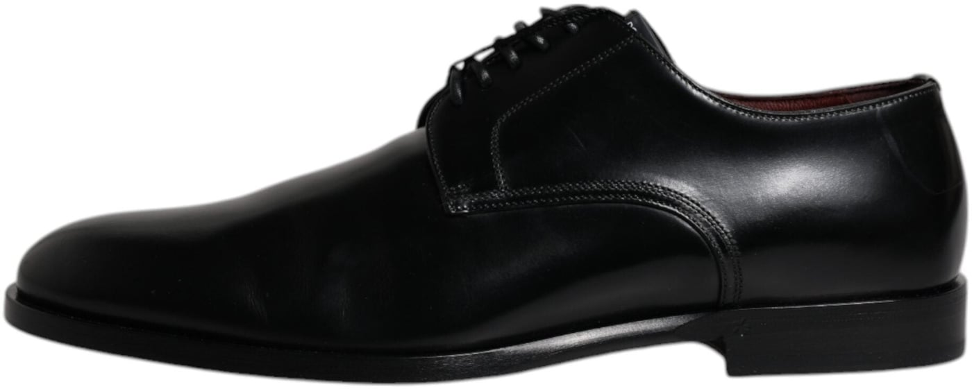 Dolce & Gabbana Black Calfskin Leather Derby Lace Up Formal Dress Shoes