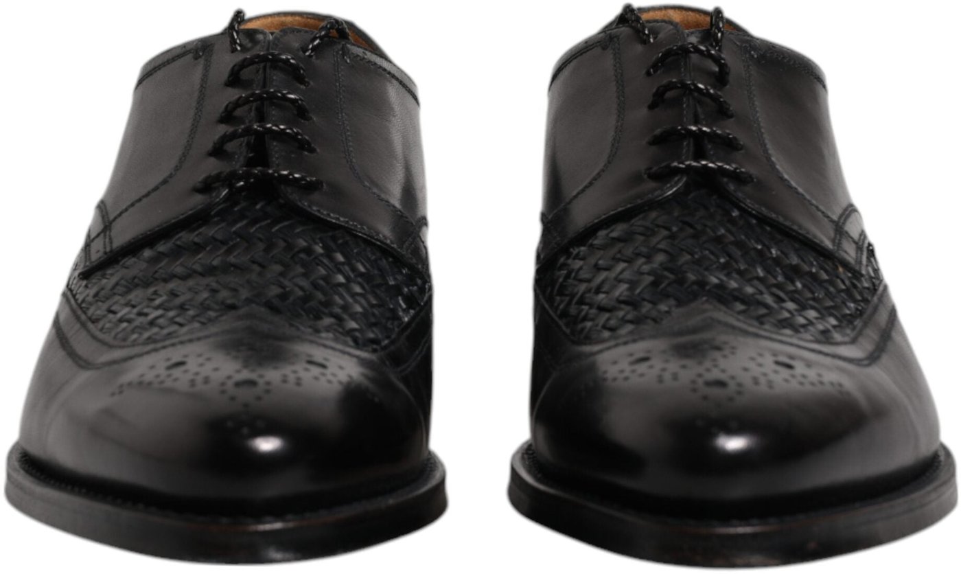 Dolce & Gabbana Black Leather Derby Wingtip Lace Up Formal Dress Shoes