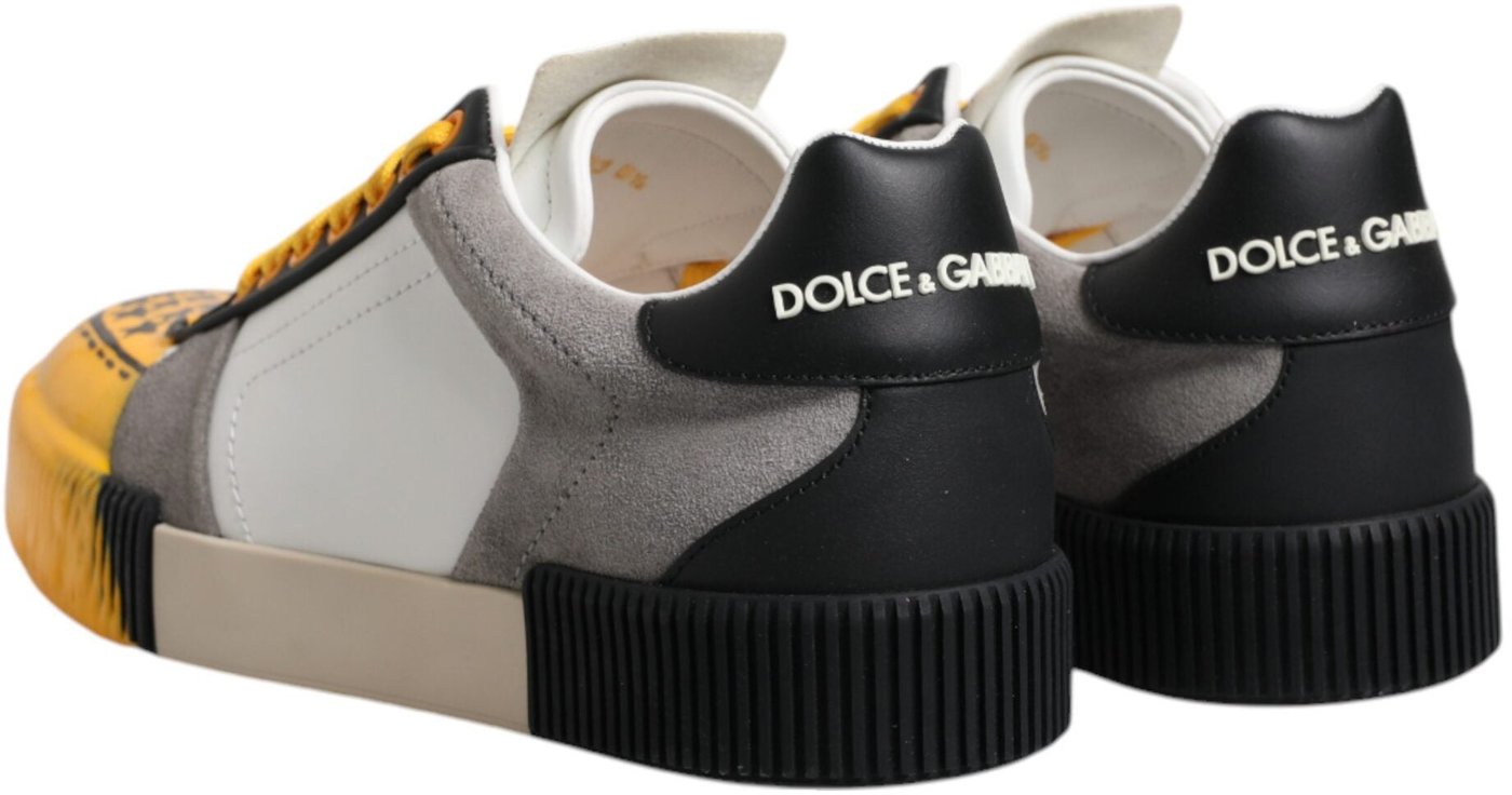 Dolce & Gabbana Multicolor Leather DNA Low Top Sneakers Shoes