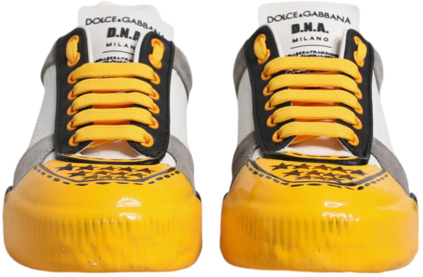 Dolce & Gabbana Multicolor Leather DNA Low Top Sneakers Shoes