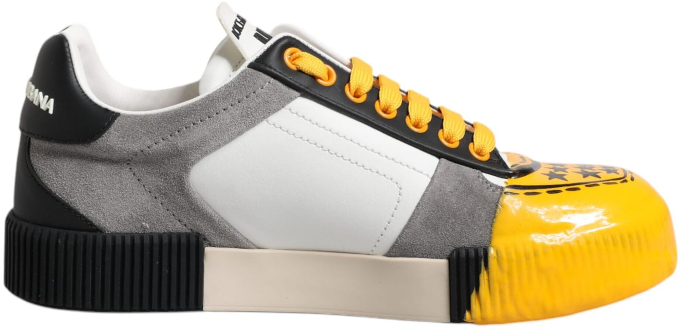 Dolce & Gabbana Multicolor Leather DNA Low Top Sneakers Shoes