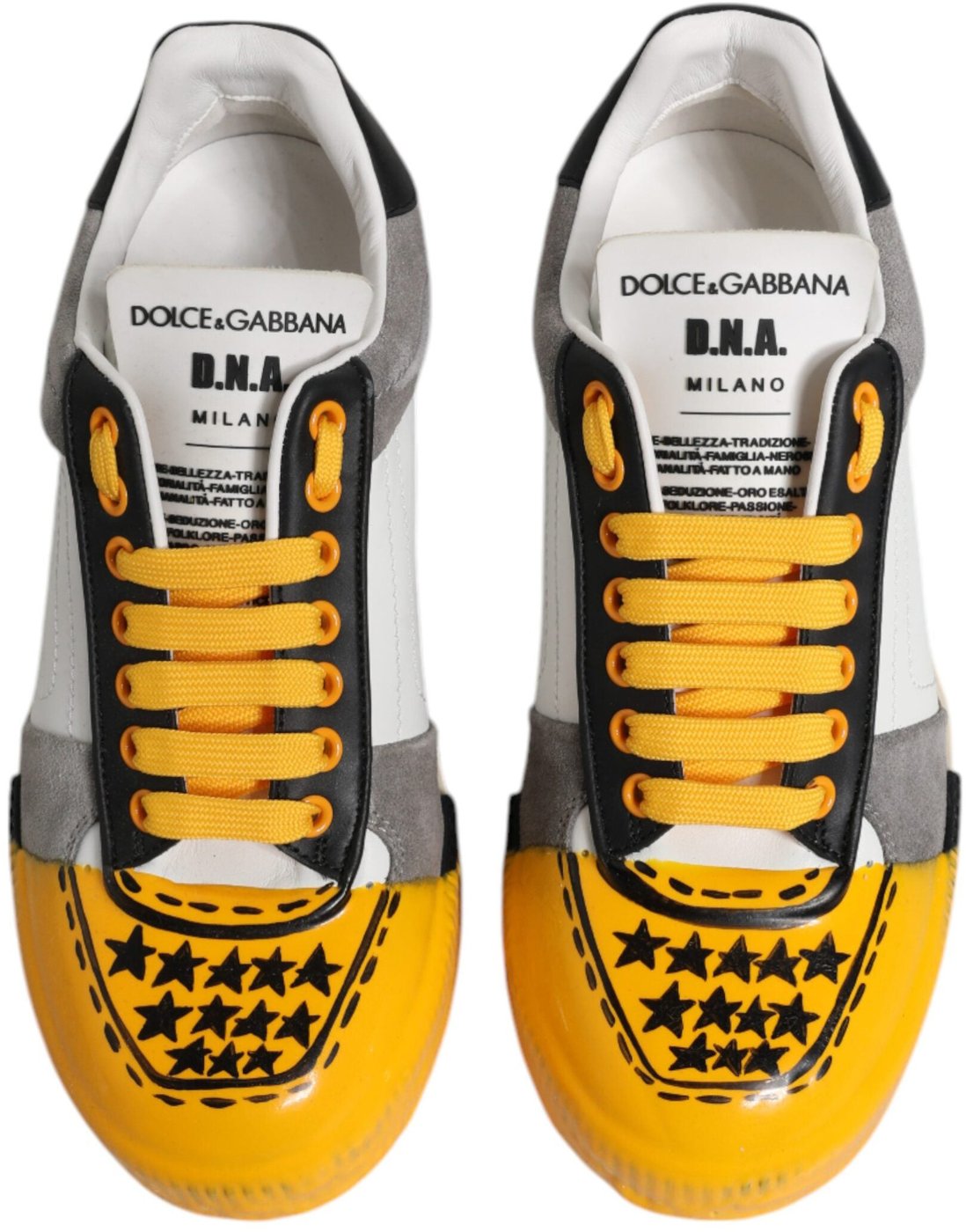 Dolce & Gabbana Multicolor Leather DNA Low Top Sneakers Shoes