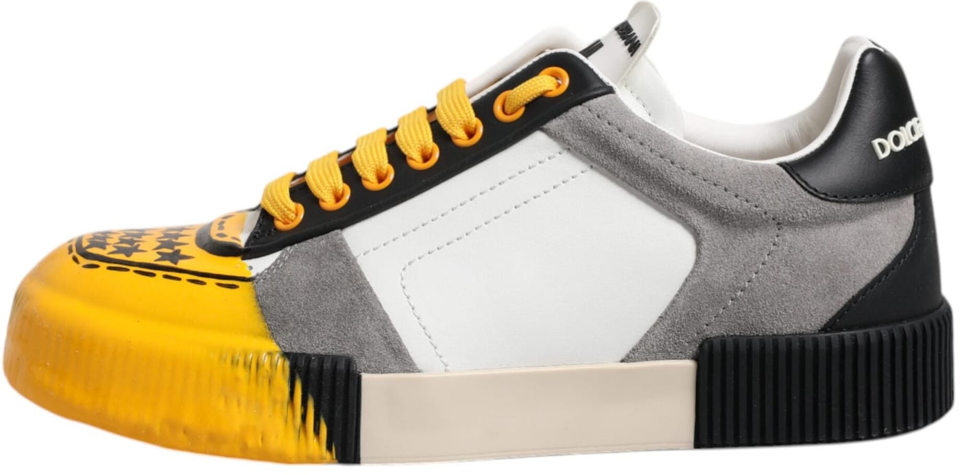 Dolce & Gabbana Multicolor Leather DNA Low Top Sneakers Shoes